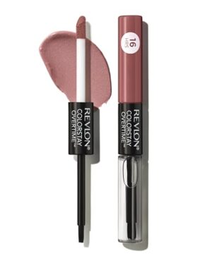Revlon Liquid Lipstick with Clear Lip Gloss, ColorStay Overtime Lipcolor, Dual Ended with Vitamin E, 320 Faithful Fawn, 0.07 Fl Oz