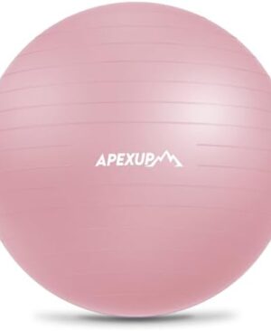 APEXUP Yoga Ball Exercise Ball Anti Slip Heavy Duty for Fitness, Balance & Core Workout, Balance Training, Pregnancy & Physical Therapy, 5 Sizes