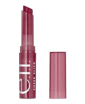 e.l.f. Sheer Slick Lipstick, Hydrating Lipstick For Sheer Color With A Shiny Finish, Infused With Vitamin E, Vegan & Cruelty-free, Black Cherry