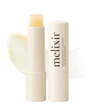 Melixir Vegan Lip Butter (12 Colors), Hydrating Lip Balm Stick, Bee-Free, Petrolatum-Free, Plant-Based, Moisturizes Dry & Chapped Lips With Shea Butter, Sheer, Natural Finish - #01 Agave(Clear)