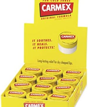 Carmex Moisturizing Lip Balm, Original Flavor, 0.25 oz Jar, 12/Box (LIL62458)