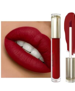 Deep Red Matte Liquid Lipstick – Long-Lasting Waterproof Lip Tint, Transfer-Resistant & Smudge-Proof Velvet Lip Color, Lightweight Non-Transfer Formula, Up to 12HR Wear (Bold Horizon)