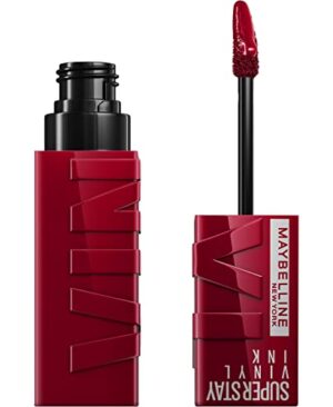 Maybelline Super Stay Vinyl Ink Longwear No-Budge Liquid Lipcolor Makeup, Highly Pigmented Color and Instant Shine, Royal, Deep Wine Red Lipstick, 0.14 fl oz, 1 Count