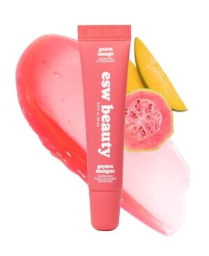 ESW Beauty Guava Mango Smoothie Lip Treatment - Light Pink Tint with Shea Butter, Peptides, Guava & Mango for Advanced Smoothing & Collagen Boost