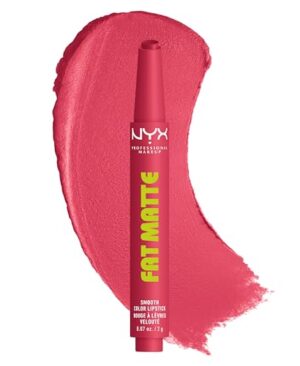 NYX PROFESSIONAL MAKEUP Fat Matte Lipstick, Pigmented, Smoothing, & Non-Drying Lip Crayon, Long Lasting Lip Makeup, Vegan & Cruelty Free - Pink Puff (Cool Pink)