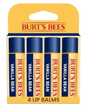 Burt's Bees 100% Natural Moisturizing Lip Balm, Vanilla Bean - 4 Tubes